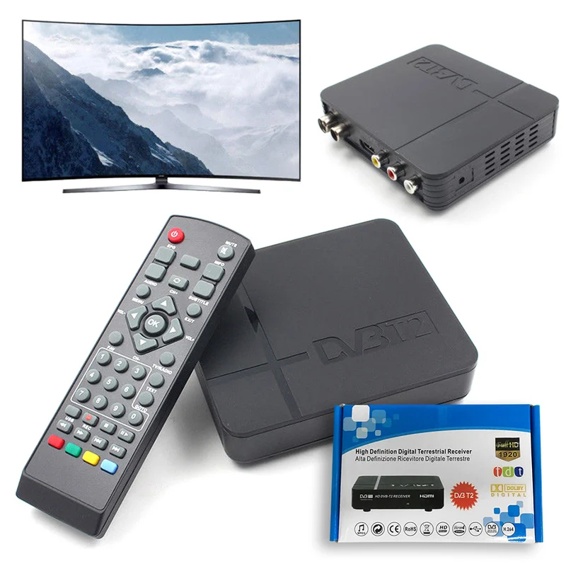 ТВ приставка 1080P HDTV DVB T/ T2 цифровой спутниковый Спутниковый ресивер HDMI/VGA/AV для ЖК