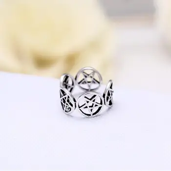 

Bohemian Vintage Silver Color Star Rings For Women Gift Adjustable Antique Rings Engagement Wedding Jewelry Anillos
