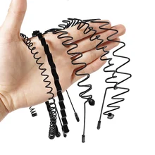 2019 nova moda simples unisex faixa de cabelo bandana preto metal ondulado estilo para unisex invisível esportes cartão cabelo acessórios para o cabelo
