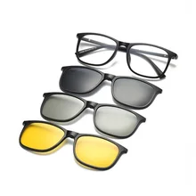 Очки с магнитным зажимом TR весенние очки ноги очки против близорукости в оправе с клипсой на трех поляризованных солнцезащитных очков 3D очки линзы