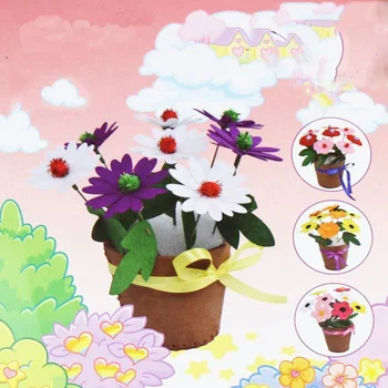 

1 Pcs/set Creative Colorful DIY 3D EVA Handwork Flowerpot Kids Artificial Flower Pot Educational Toy Hand Home Decoration