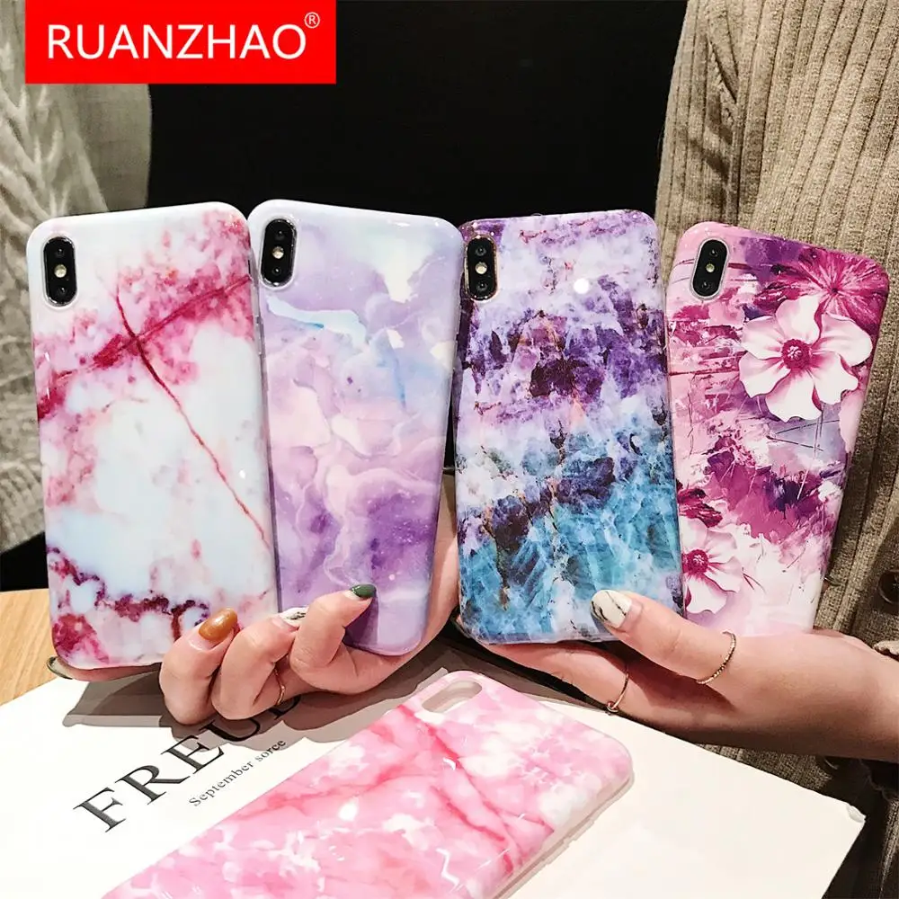 

Vintage Marble Phone Case For iPhone 6 6s 7 8 Plus Art Painted Soft TPU For iPhone X XR XS Max Cases Silicone Colorful 7 8 Cover