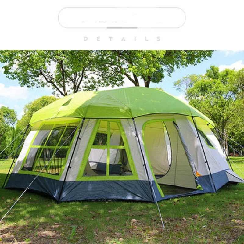 

GRNTAMN Two Rooms One Hall Outdoor Camping Double Layer Waterproof Winter Tent Family Cabin Tent