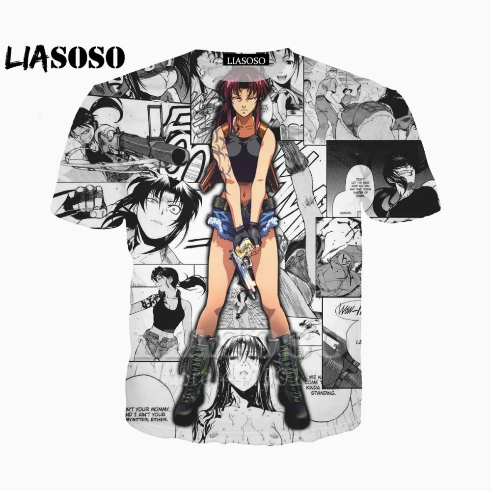 LIASOSO 2018 3D с принтом Мужские и женские Аниме Черная Лагуна печатных 3dt shirt