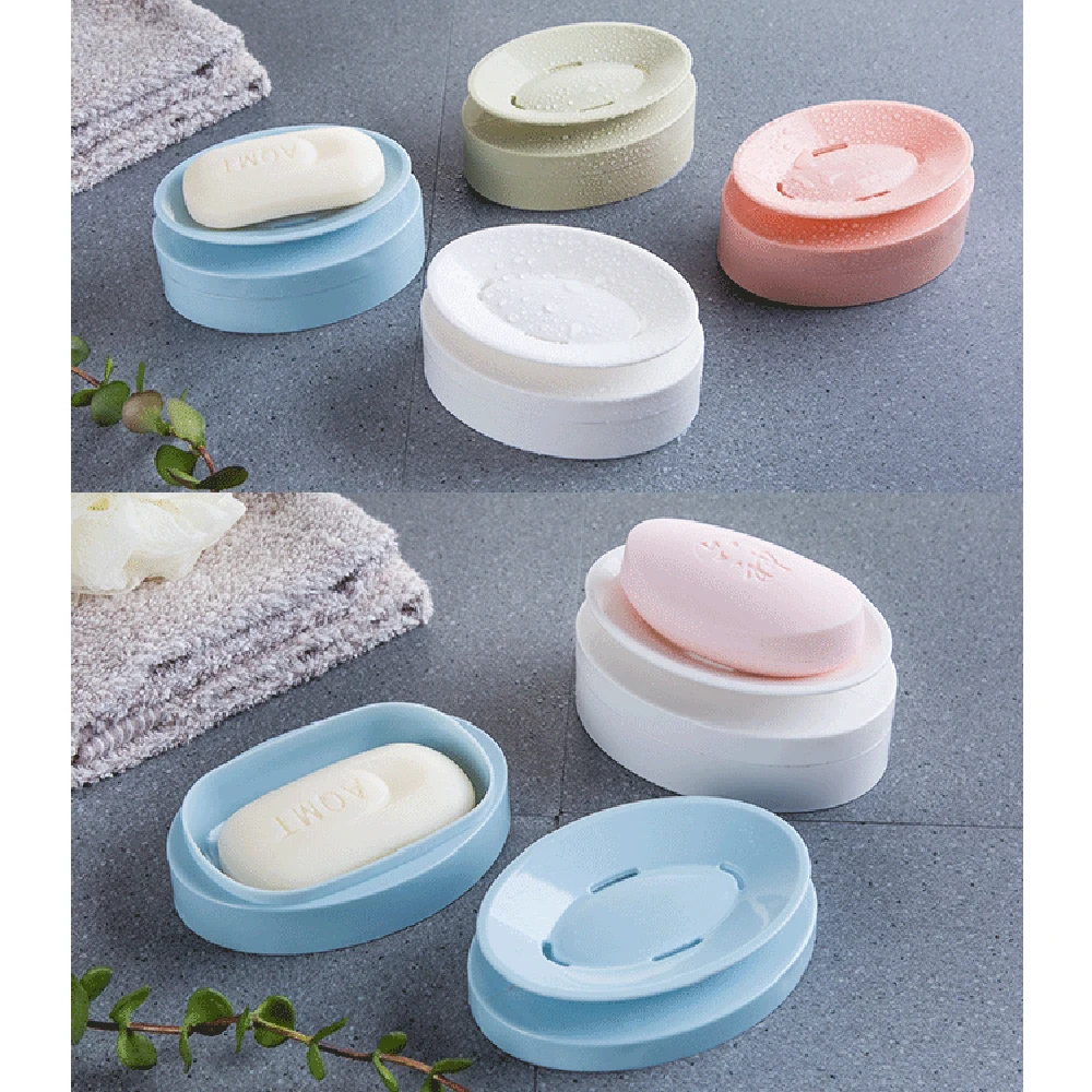 Oval Soap Box Storage Holder Container Soap Dish Case Lightweight