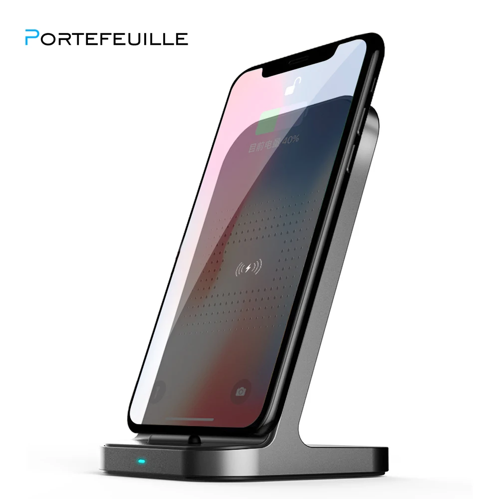 

PORTEFEUILLE 10W Qi Wireless Charger Stand For Samsung Galaxy S8 S9 S10 Plus S7 S6 Edge Note 8 9 Chargeur Induction Accessories