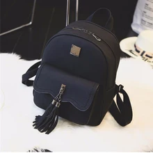 tassel women leather backpack teenage backpacks for girls vintage feminine backpack 3157 sac a dos femme