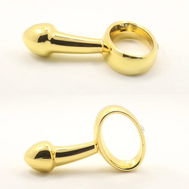  BEEGER gold hand held stainless steel anal toys metal butt plugs anal bead anus toys unisex Adult T