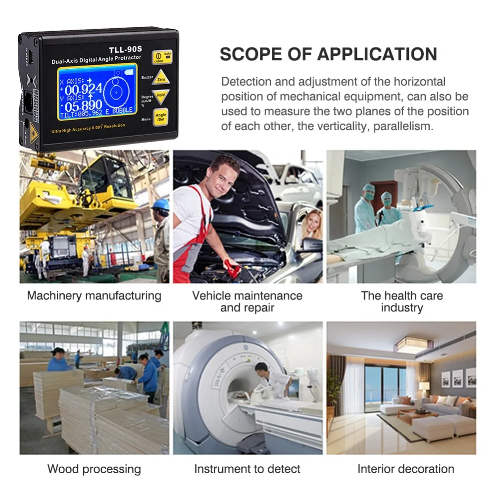 High precision High resolution Angel Meter large Screen LCD Laser Marking Charging Function Magnet Adsorption Function For PLC (7)