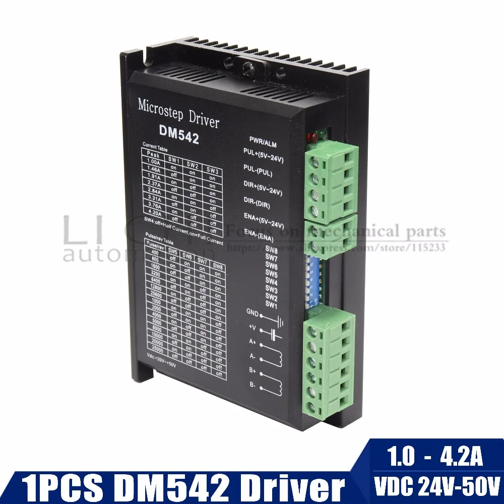 

DM542 stepper motor driver 2phase 24-50VDC 4A for NEMA17 NEMA23 motor CNC router controller for 3D printer