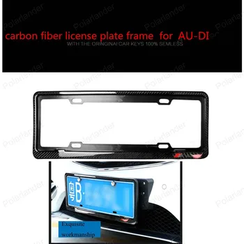 

for Au-di Car Style Car License Plate Frame holder Carbon Fiber Racing Number Plate Holder car Accessory