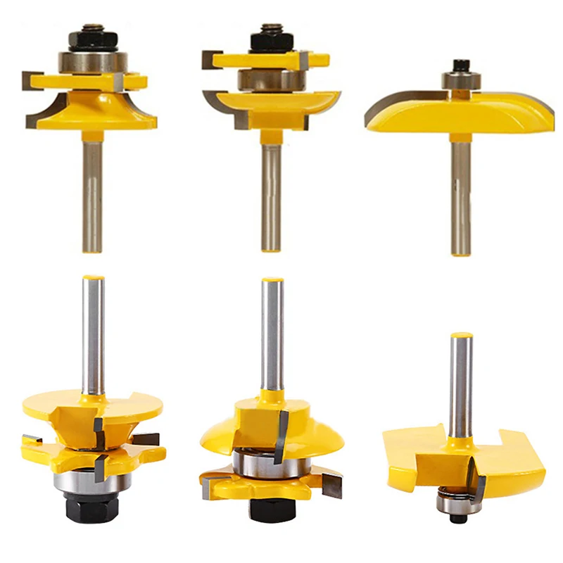 

Mayitr 3pcs Router Bits for Wood 1/4" Shank Raised Panel and Rail & Stile Cone Tenon Milling Cutter Woodwork Power Tools