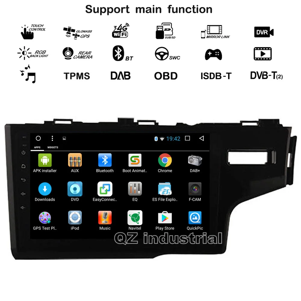 Flash Deal QZ right hand drive HD 10.1" Android 8.1 T8 Car DVD player for Honda Fit 2014-2016 With Canbus 3G 4G WIFI GPS Radio Navi BT RDS 2