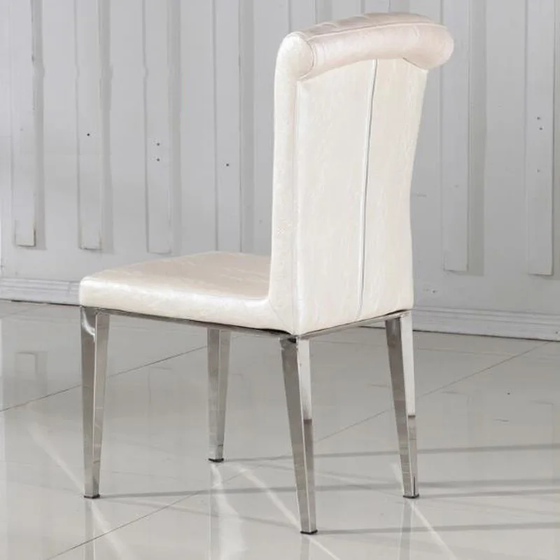 Fashion Clic Chair Stainless Steel Leather Dining Chairs Living Fashion Clic Chair Stainless Steel Leather Dining Chairs Living Room Black White Metal Furniture In From On