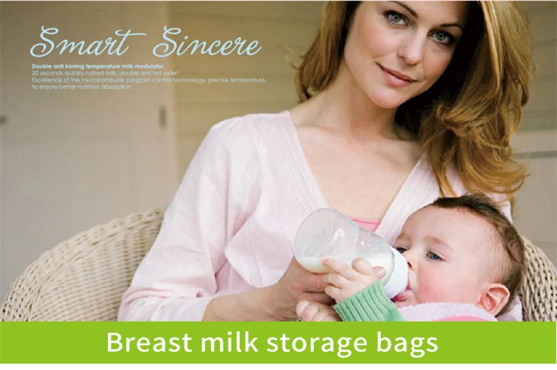 CMbear 50PCS 220ml Baby Breast Milk Storage Bags BPA Free Safety Material Disposable Milk Freezer Bags For Mother Breast Feeding