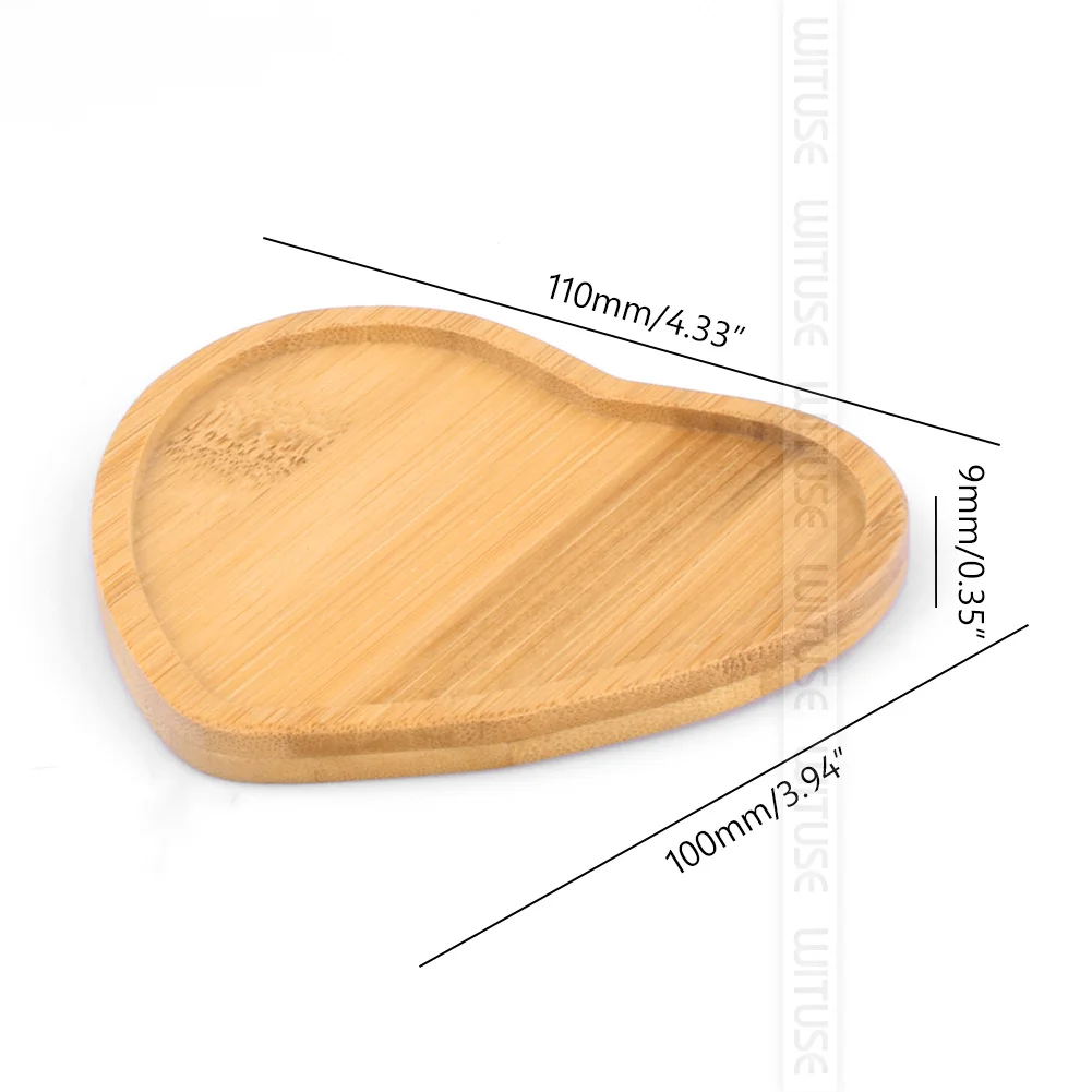 Настольные бонсай горшки бамбуковые подставки Цветочные плантаторы поднос садовые аксессуары - Цвет: heart