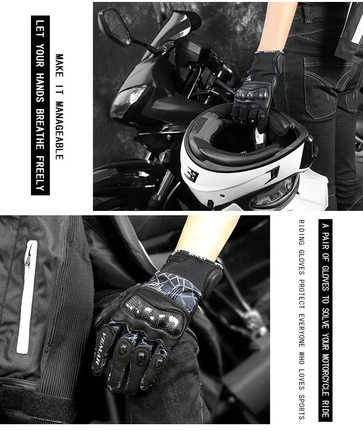 Новая модель VEMAR VE-179 мотоциклетные Углеродные дышащие перчатки/спортивные перчатки для верховой езды/гоночные сенсорные перчатки 3 цвета