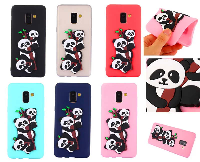 

For Samsung A8 Plus 2018 Silicon Case 3D Relief Panda Silicone TPU Soft Back Cover Phone Case for Samsung Galaxy A8 Plus A8Plus
