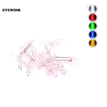 5 цветов x20pcs = 100 шт. 3 мм/5 мм круглый супер яркий LED красный светодиодный зеленый/синий/желтый/белый/водный яркий светодиодный свет Диод комплект