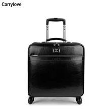 CARRYLOVE 1" 20" 2" Мужской чехол на колесиках из натуральной кожи для ручной клади на колесиках