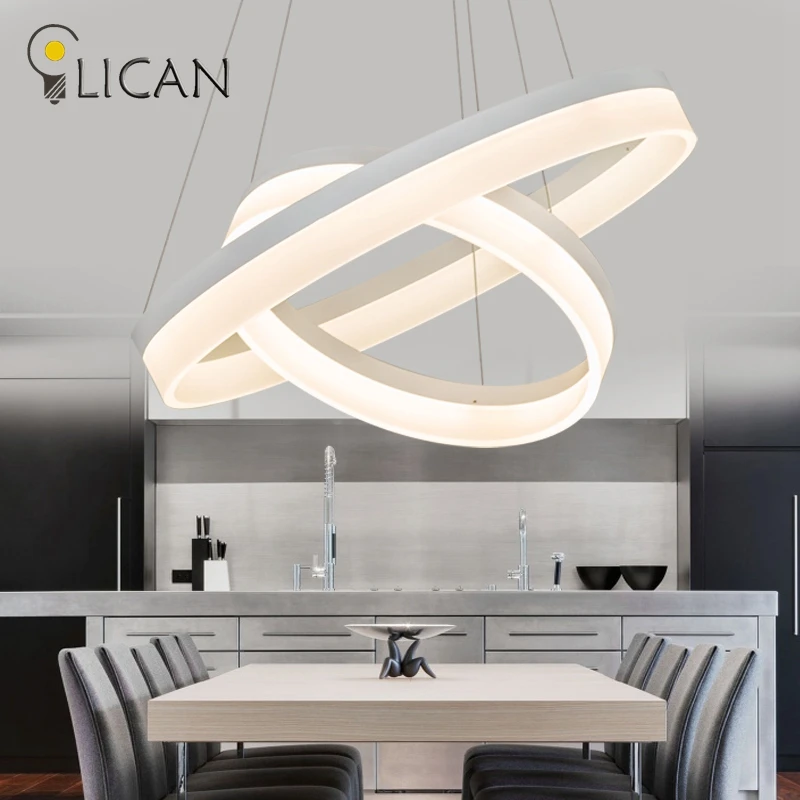 

LICAN DIY Modern LED Pendant Light For Dining Living Room Hanging Circel Rings suspension luminaire Pendant Lamp Lighting lampen