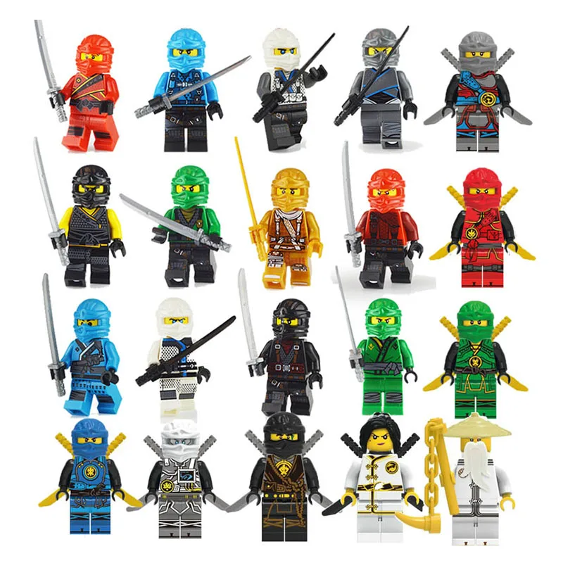 

Compatible LegoINGLY NinjagoING Mini Blocks Jay Lloyd Skylor Zane Pythor Chen Master Wu Building Blocks Toys for Children