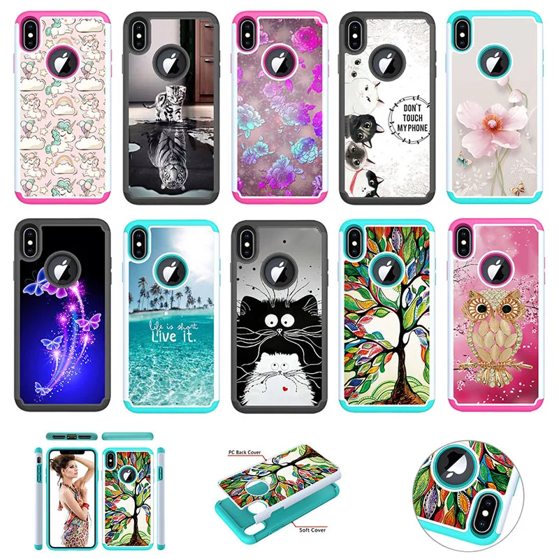 Для Apple iPhone X XS MAX XR PC задняя крышка окрашенная мягкая 3D для 6 6s 7 8 Plus iPod touch 6th 5th 7th 64 GB