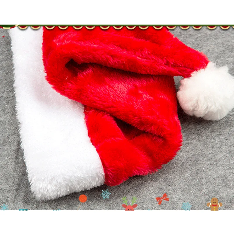 1Pcs Soft Plush Adult Christmas Hats Santa Claus Hats Child Cap Christmas Oranments For Home Party Decoration