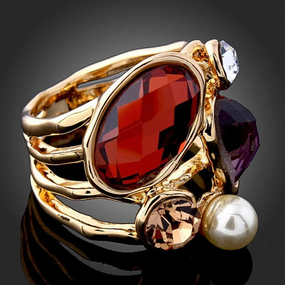 Первоклассное искусственное жемчужное модное кольцо из натурального камня, винтажное женское ювелирное изделие R00036