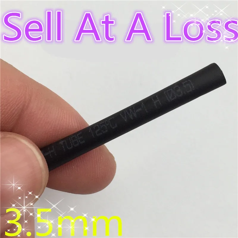 

1 Meter/lot L53 High Quality 2:1 Black 3.5mm Diameter Heat Shrink Heatshrink Tubing Tube Sleeving Wrap Wire Sell At A Loss USA