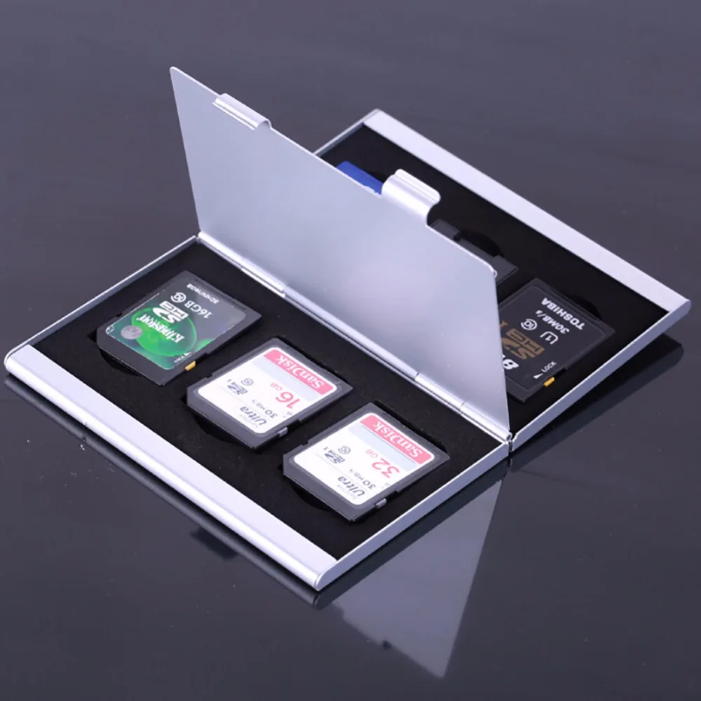 

Aluminum Memory Card Storage Box Holders Micro Memory Case Protector Storage Boxes Home SD Card Storage Boxes