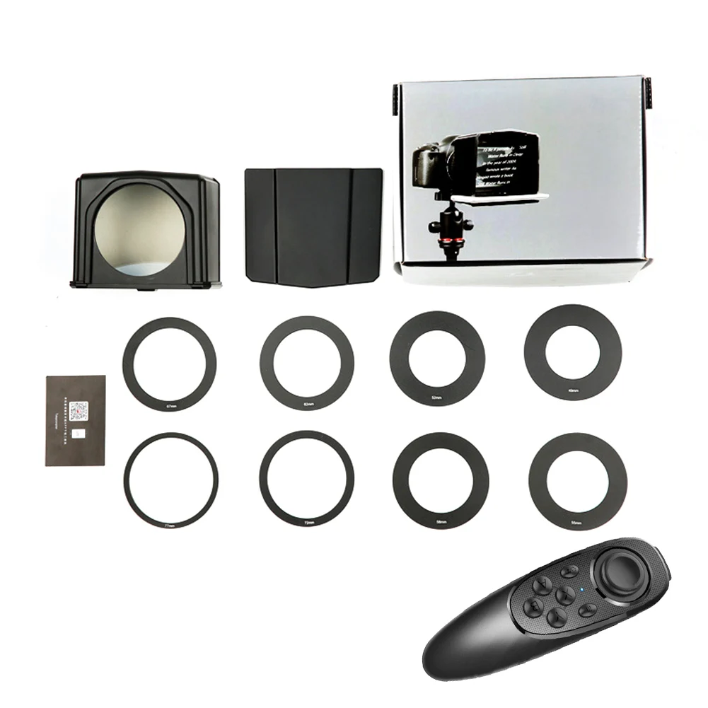 

T1 Forum Mini ABS Phone Use Teleprompter Set Interview High Definition Professional DSLR Camera Easy Operate With Adapter Ring