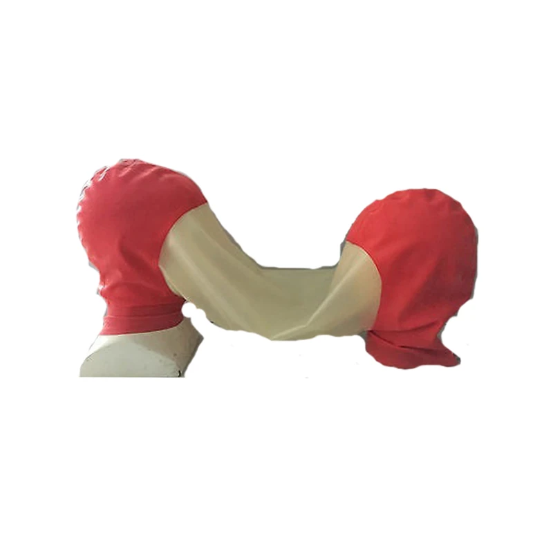 

Latex Rubber Gummi Cool Transparent and Red Couple Mask Headgear Size XXS-XXL
