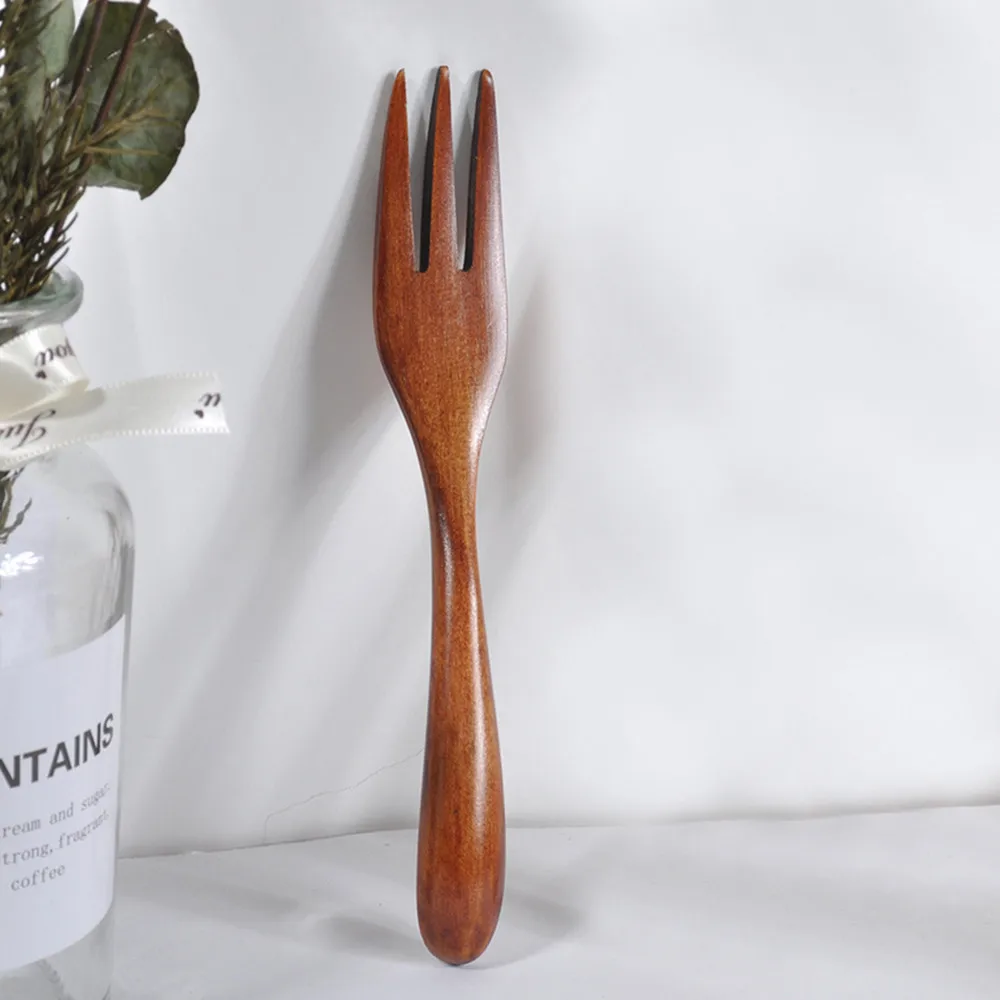 

ISHOWTIENDA Wooden Spoon Fork Bamboo Kitchen Cooking Utensil Tools Soup-Teaspoon Tableware eco-friendly wood