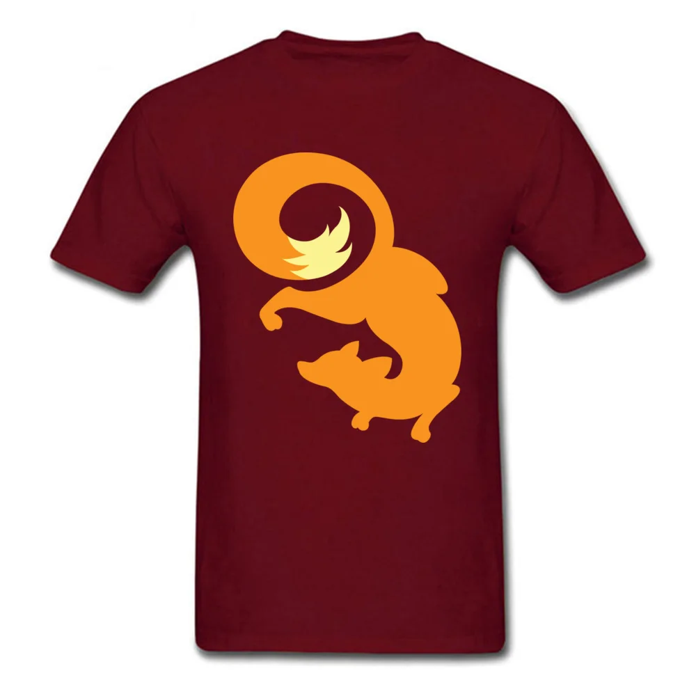 Casual T-Shirt Special Crewneck Simple Fox Symbol 100% Cotton Fabric Men Tops Shirts Summer Short Sleeve Tops Shirts Simple Fox Symbol maroon