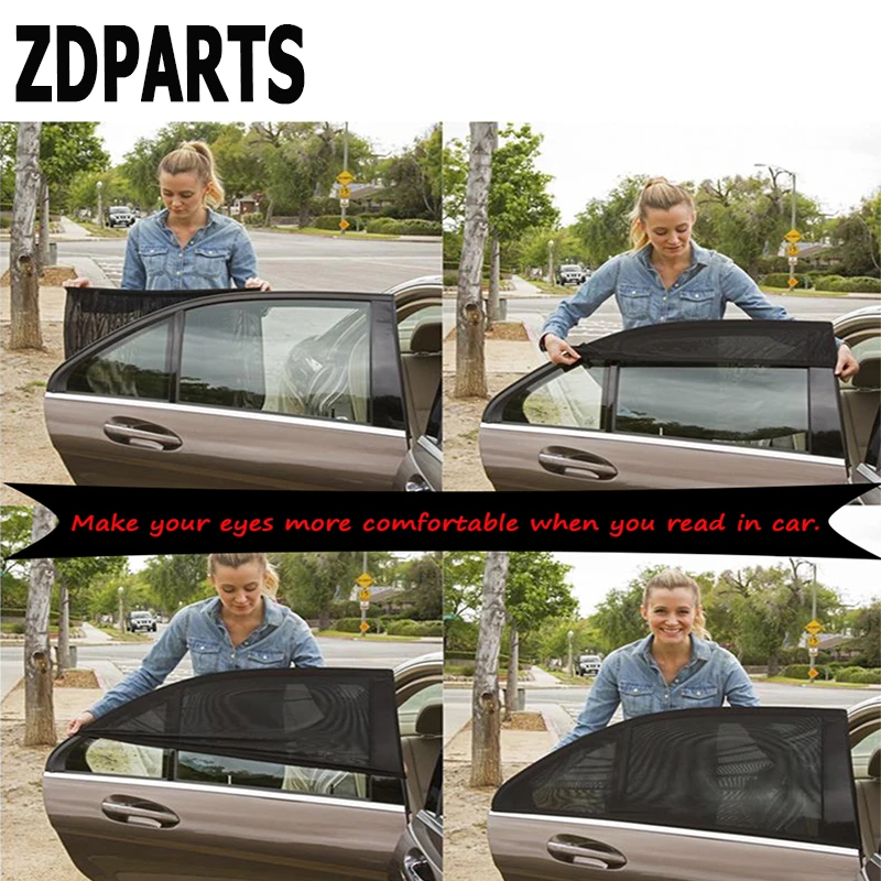 

ZDPARTS 2Pc Car Window Sun Shade Visor Curtain Covers For Suzuki Grand Vitara Swift SX4 Mitsubishi ASX Audi A 4 Fiat 500 Sticker