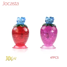 Клубничные Пазлы игрушки для детей головоломки DIY детские головоломки Kitty 3D кристалл головоломки сборки модели образовательных игрушек]