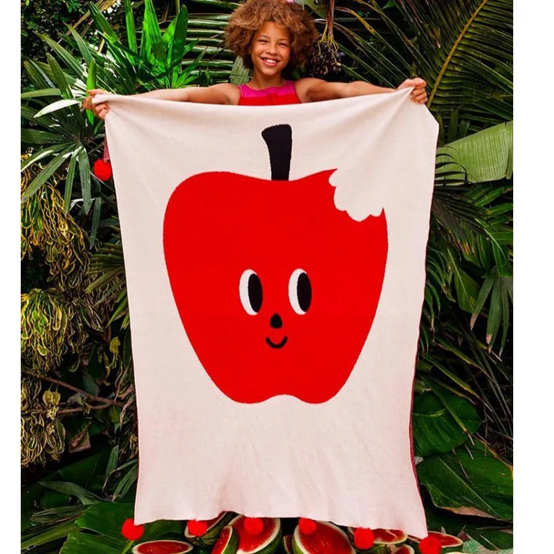 Baby Blanket Newborn Lovely Red Apple Knitting Blanket Bedding Quilt