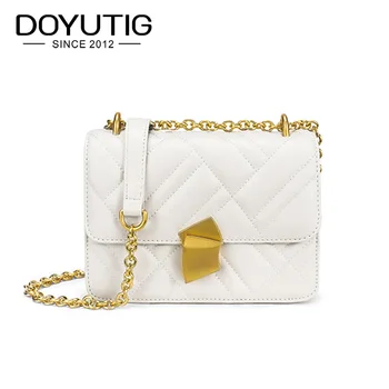 

DOYUTIG Genuine Leather Summer Women Crossbody Bag Girl Elegant Handbags Diamond Pattern Crossbody Messenger Shoulder Bags F671