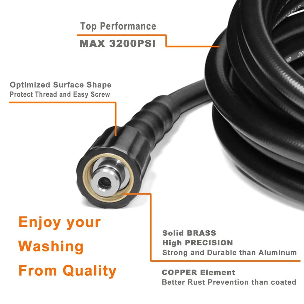 Anti Kink High Pressure Hose Pressure Washer 25FT Non Kink 3200 PSI