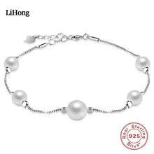 925 Sterling Silver Bracelet Natural Freshwater Pearl Bracelet Woman Jewelry Charm Bracelet 925 Sterling Silver Bracelet Natural Freshwater Pearl Bracelet Woman Jewelry Charm Bracelet