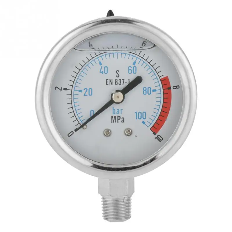 1/4 NPT 60mm Dial Air Hydraulic Water Pressure Gauge 0 100Bar 0 10Mpa