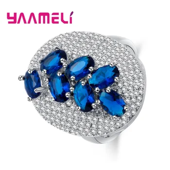 

Fashion Ring Jewelry White CZ Stone Rings For Women Bridal Wedding Jewelry Accessories 925 Sterling Silver Engaged Ring