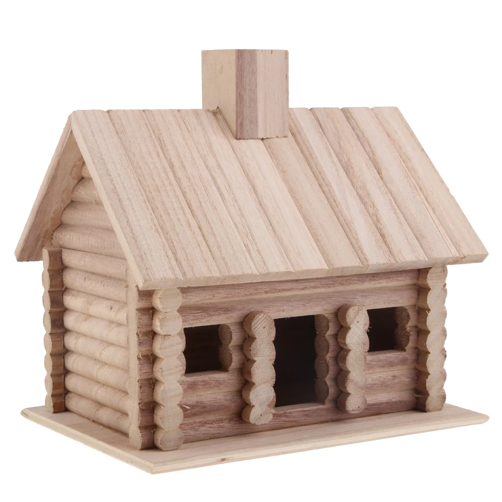Wood Bird Houses for Outside Free Standing Garden Decor,Birds Nest Box (L)