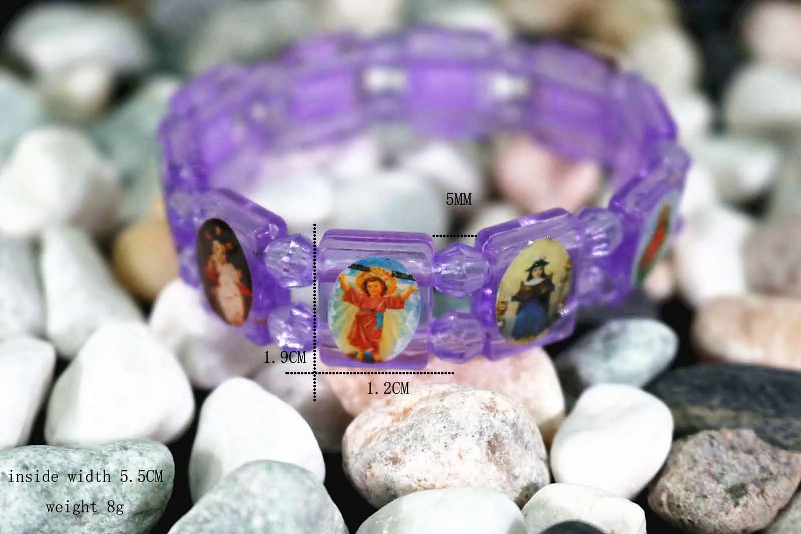 48 Pieces Religious Jesus Children Wearing Plastic Multicolored Bracelets. gift for kids, jewelry bracelet orb 2