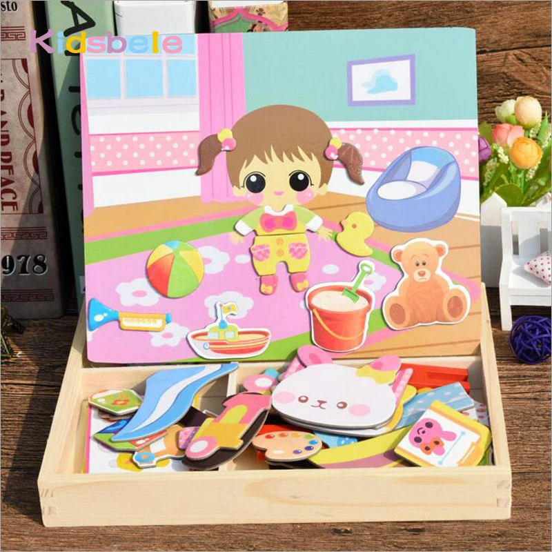 Girls Toys Dress Up Puzzle Toys Jigsaw Wooden Board Early Learning