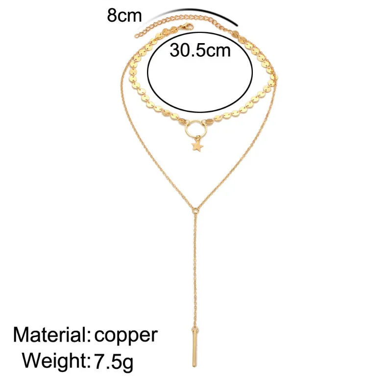 М мизм звезда ожерелье женщина Многослойные Chocks круглый шик себе воротник Длинная подвеска золото модные ювелирные изделия ключицы колье
