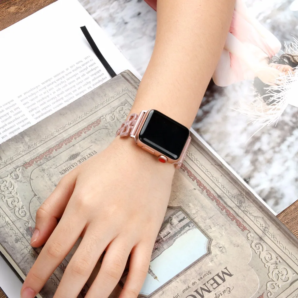 Ремешок для часов Нержавеющая сталь ремешок для наручных часов Apple Watch серии 1/2/3/4, 42 мм, 38 мм, версия браслет ремешок для наручных часов iwatch серии 40 мм, длина-44 мм, ремешок для часов