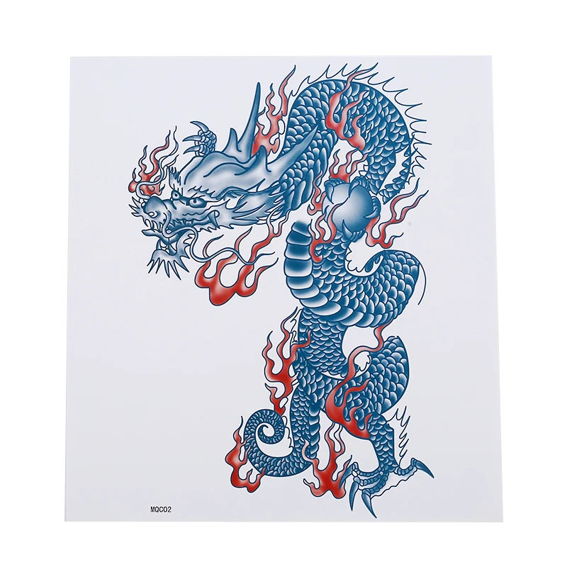 

Blue Dragon Tattoo Sticker Tattoo Durable Chest Antiperspirant Waterproof Men Cool Trend Full Arm Tattoo Sticker
