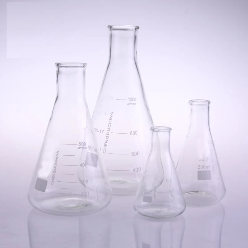 1pc small mouth high quality triangle glass flask conical flask